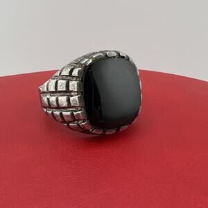 Black Onyx Sterling Silver 925 Handmade Ring Size 9.5 (9.0 Grams)